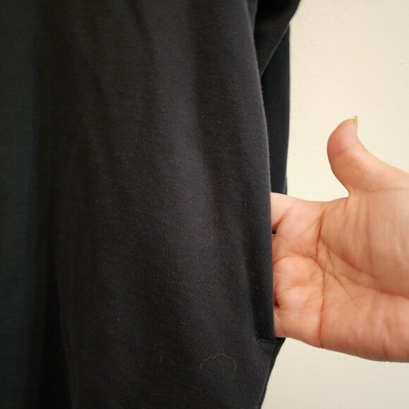 COS Hooded Sweatshirt Dress Black 100% Cotton Pocket Long Slv Women S Sporty - Picture 10 of 16